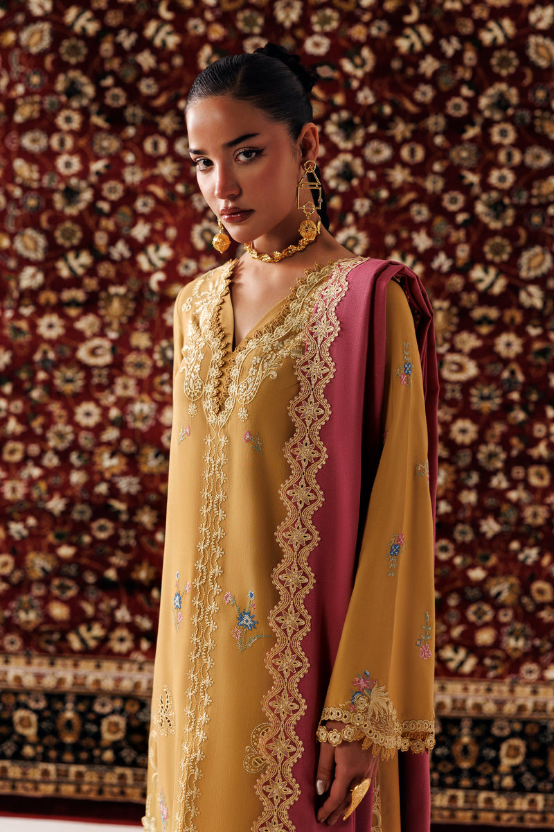 Qalamkar | Q Line Linen 26 | QLW-06 NYRA - Luxury Dress - available at Maria Faisal in UK and USA.