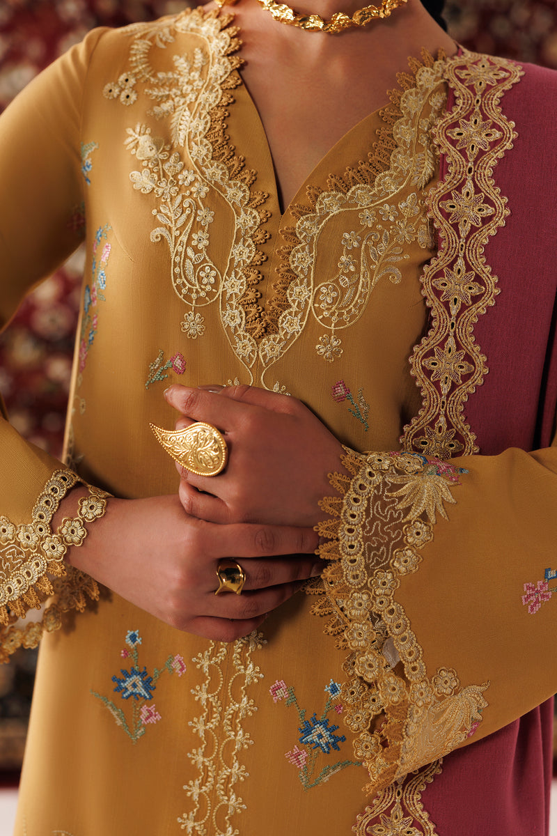 Qalamkar | Q Line Linen 26 | QLW-06 NYRA - Luxury Dress - available at Maria Faisal in UK and USA.