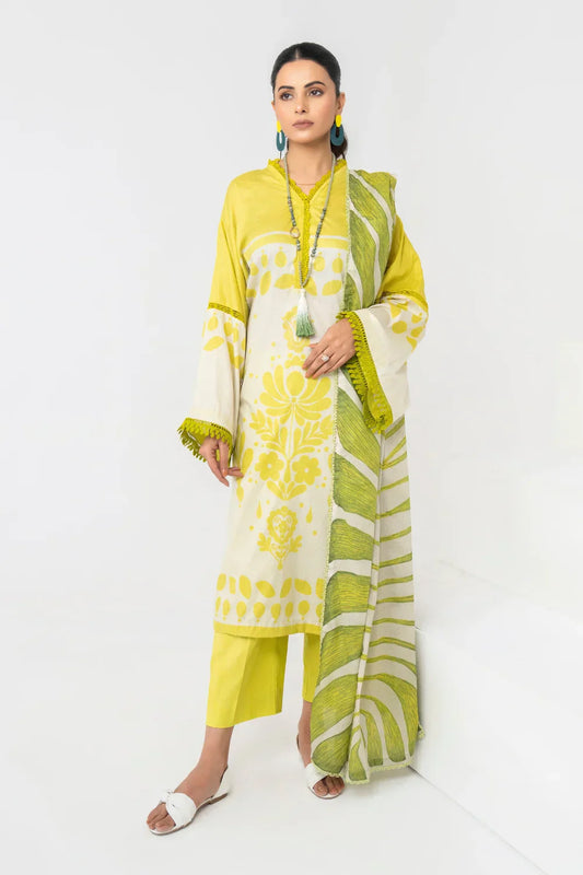 Ittehad | Printed Lawn 24 | IP3P06-3PS-LMN - Ladies Clothes 