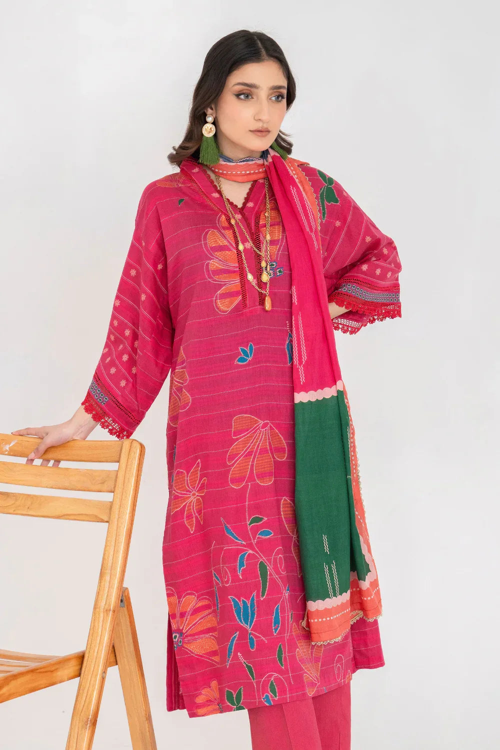 Ittehad | Printed Lawn 24 | IP3P01-3PS-DPK - Ladies Clothes 