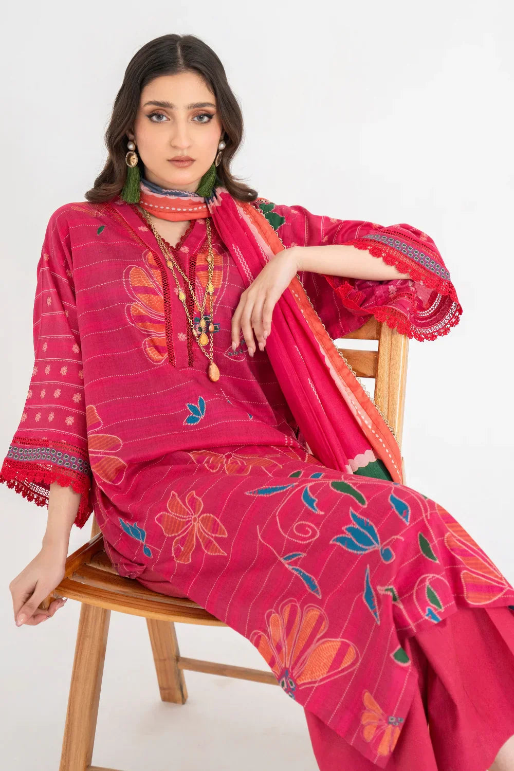 Ittehad | Printed Lawn 24 | IP3P01-3PS-DPK - Ladies Clothes 