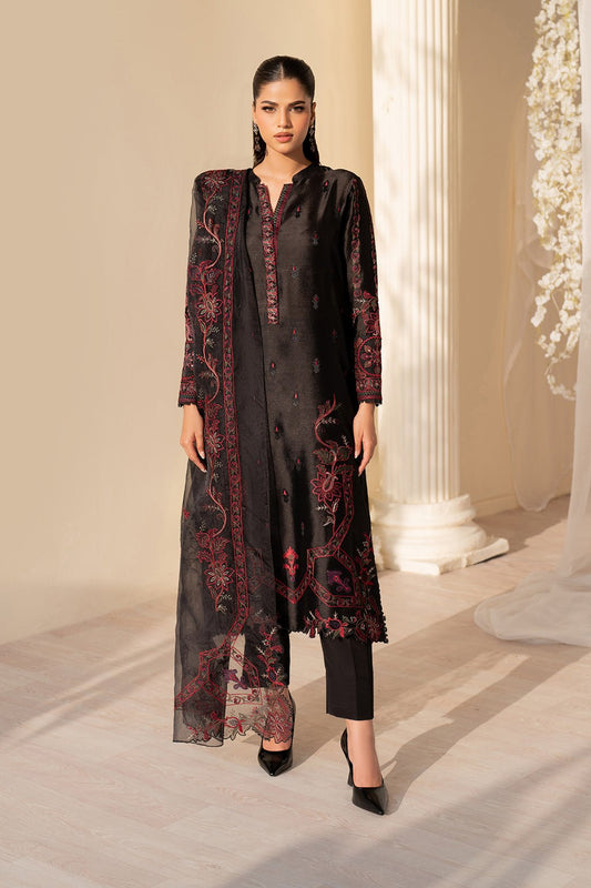 Iznik | Festive Formal | UE - 434 Embroidered Pure silk - is Black dress from Iznik - Ladies Clothes - Maria Faisal