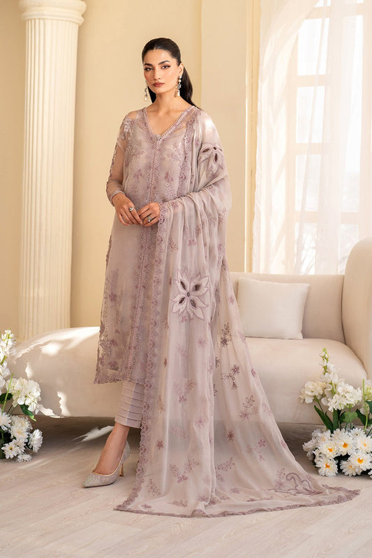 Iznik | Festive Formal | UE - 437 Embroidered Pure Organza - is Lilac dress from Iznik - Ladies Clothes - Maria Faisal