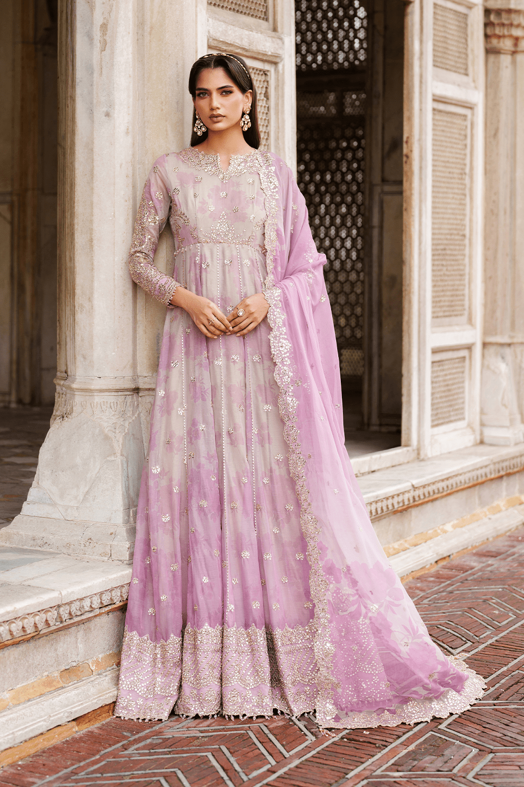 Iznik | Festive Formal | UE - 555 Printed Chiffon - is Lilac dress from Iznik - Ladies Clothes - Maria Faisal
