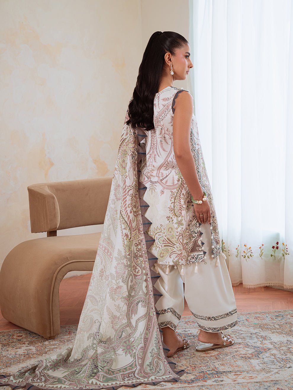 Jade | Cambric 25 | URBANE CAMBRIC PRINTS 2025 G - is Ivory dress from Jade - Ladies Clothes - Maria Faisal