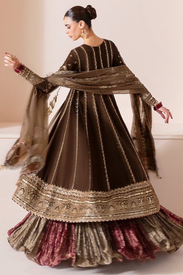 Jazmin | Chandni Velvet Formals 25 | Embroidered Velvet Formal CVF D - 04 - is Brown dress from Jazmin - Ladies Clothes - Maria Faisal