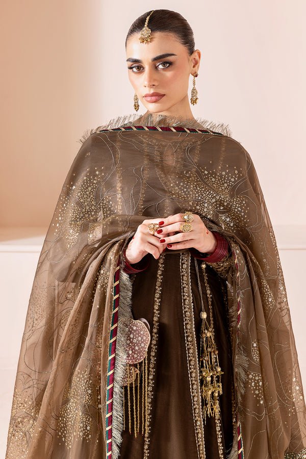 Jazmin | Chandni Velvet Formals 25 | Embroidered Velvet Formal CVF D - 04 - is Brown dress from Jazmin - Ladies Clothes - Maria Faisal