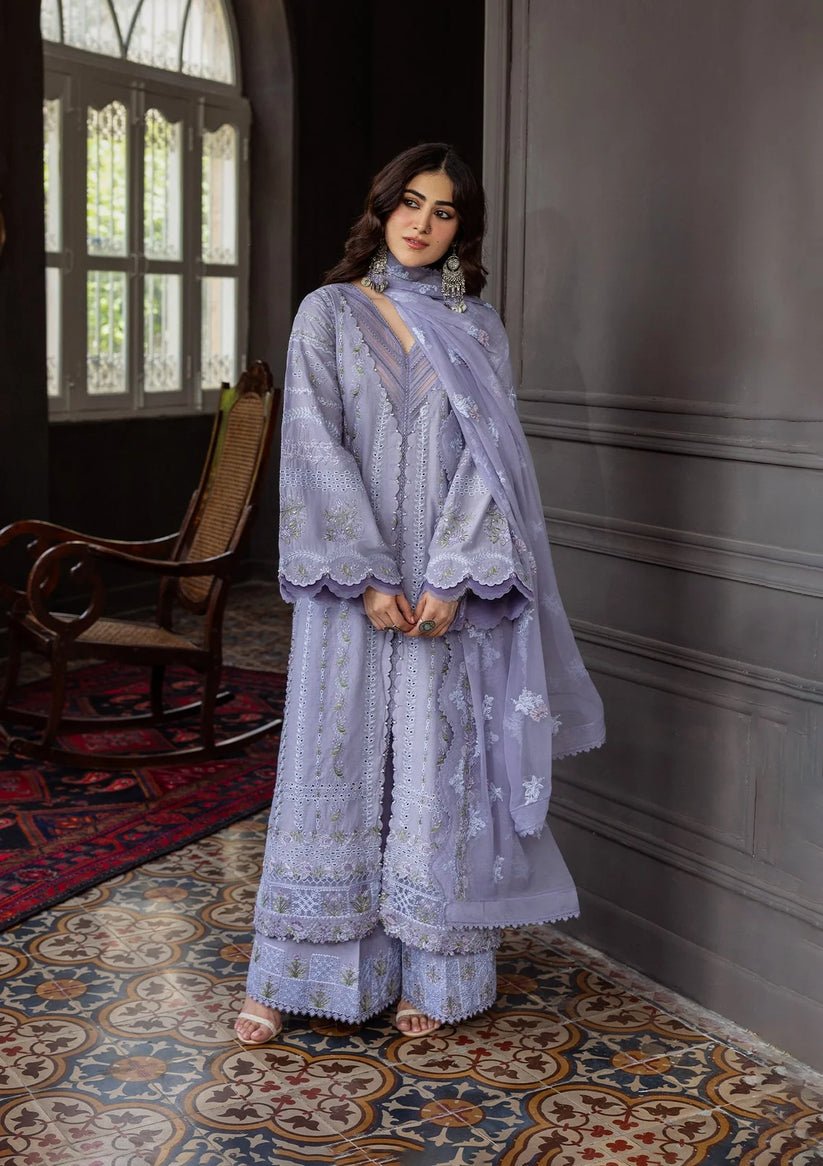Kahf Premium | Kahf Karandi 25 | KKH - 04 WISTERIA - is Gray dress from Kahf Premium - Ladies Clothes - Maria Faisal