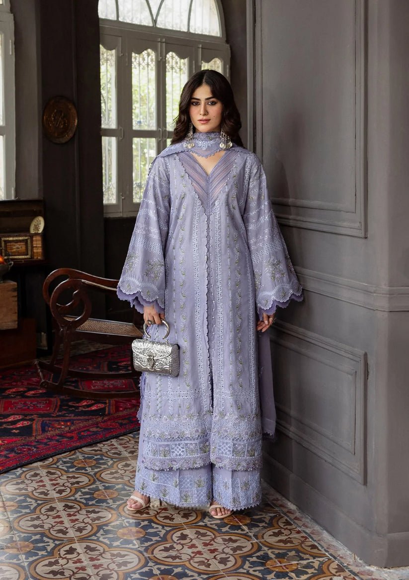 Kahf Premium | Kahf Karandi 25 | KKH - 04 WISTERIA - is Gray dress from Kahf Premium - Ladies Clothes - Maria Faisal