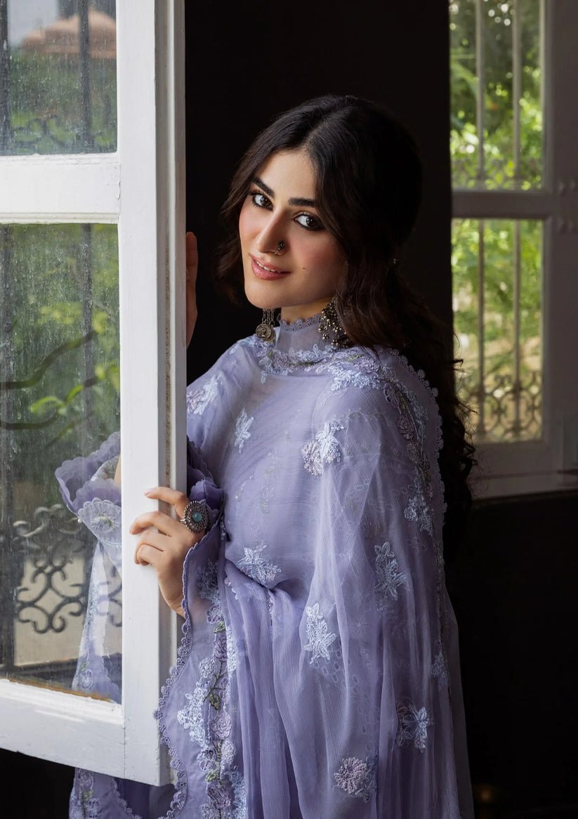 Kahf Premium | Kahf Karandi 25 | KKH - 04 WISTERIA - is Gray dress from Kahf Premium - Ladies Clothes - Maria Faisal