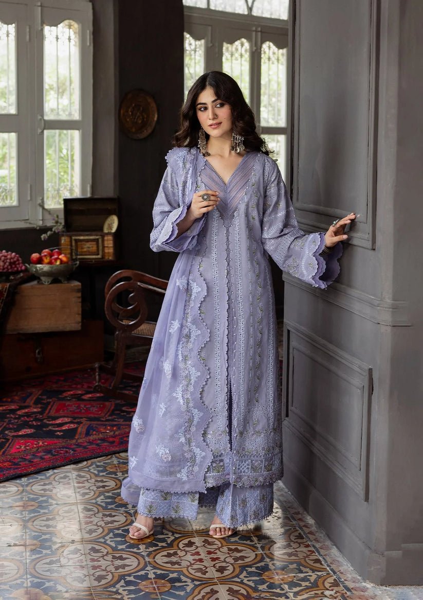 Kahf Premium | Kahf Karandi 25 | KKH - 04 WISTERIA - is Gray dress from Kahf Premium - Ladies Clothes - Maria Faisal