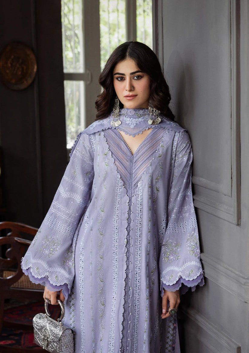 Kahf Premium | Kahf Karandi 25 | KKH - 04 WISTERIA - is Gray dress from Kahf Premium - Ladies Clothes - Maria Faisal