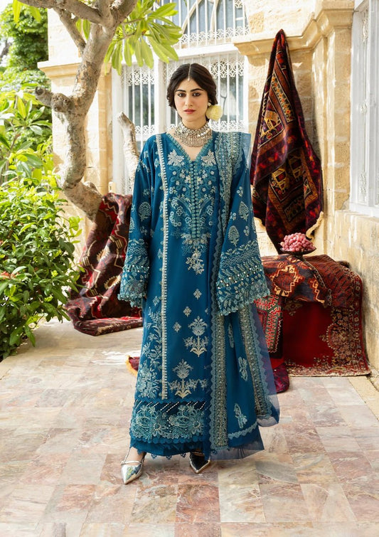 Kahf Premium | Kahf Karandi 25 |KKH - 05 CYARA - is Deep Teal dress from Kahf Premium - Ladies Clothes - Maria Faisal