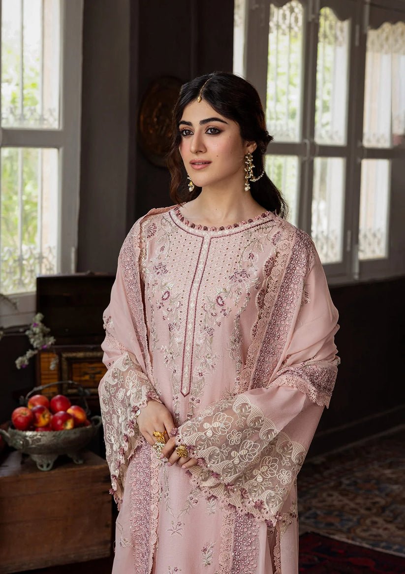 Kahf Premium | Kahf Karandi 25 | KKH - 08 ROSABELLE - is Light Pink dress from Kahf Premium - Ladies Clothes - Maria Faisal