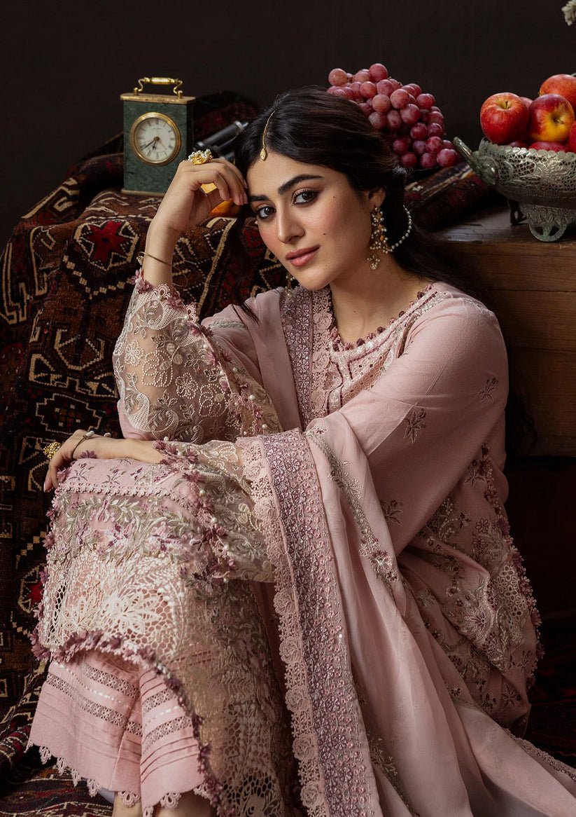 Kahf Premium | Kahf Karandi 25 | KKH - 08 ROSABELLE - is Light Pink dress from Kahf Premium - Ladies Clothes - Maria Faisal