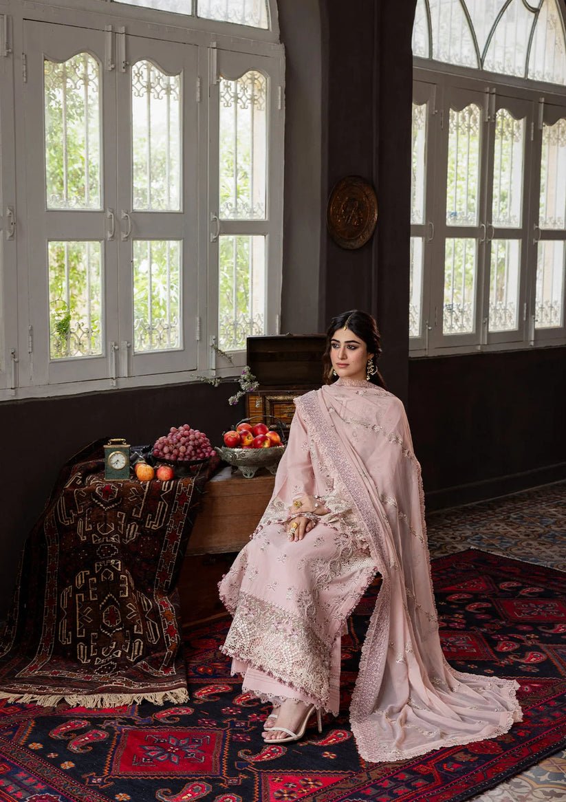 Kahf Premium | Kahf Karandi 25 | KKH - 08 ROSABELLE - is Light Pink dress from Kahf Premium - Ladies Clothes - Maria Faisal