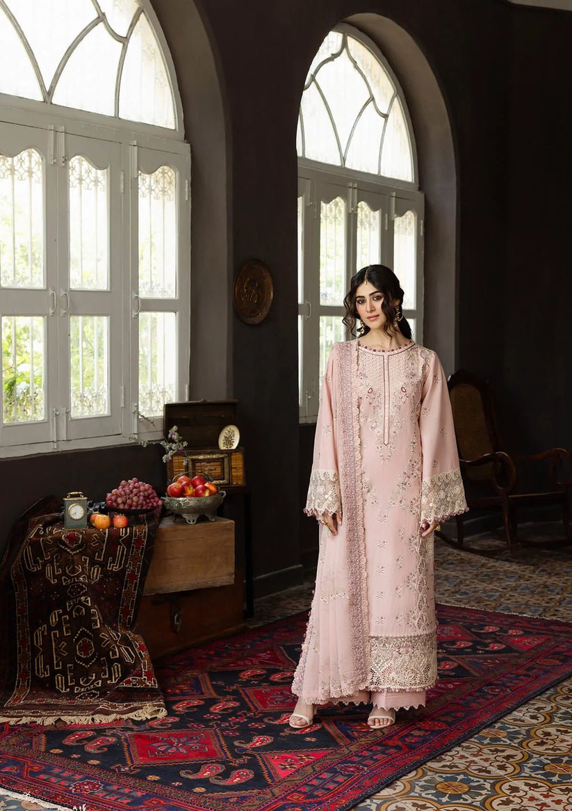 Kahf Premium | Kahf Karandi 25 | KKH - 08 ROSABELLE - is Light Pink dress from Kahf Premium - Ladies Clothes - Maria Faisal