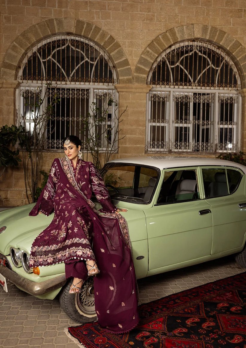 Kahf Premium | Kahf Karandi 25 |KKH - 6A UMBALITE - is Berry dress from Kahf Premium - Ladies Clothes - Maria Faisal