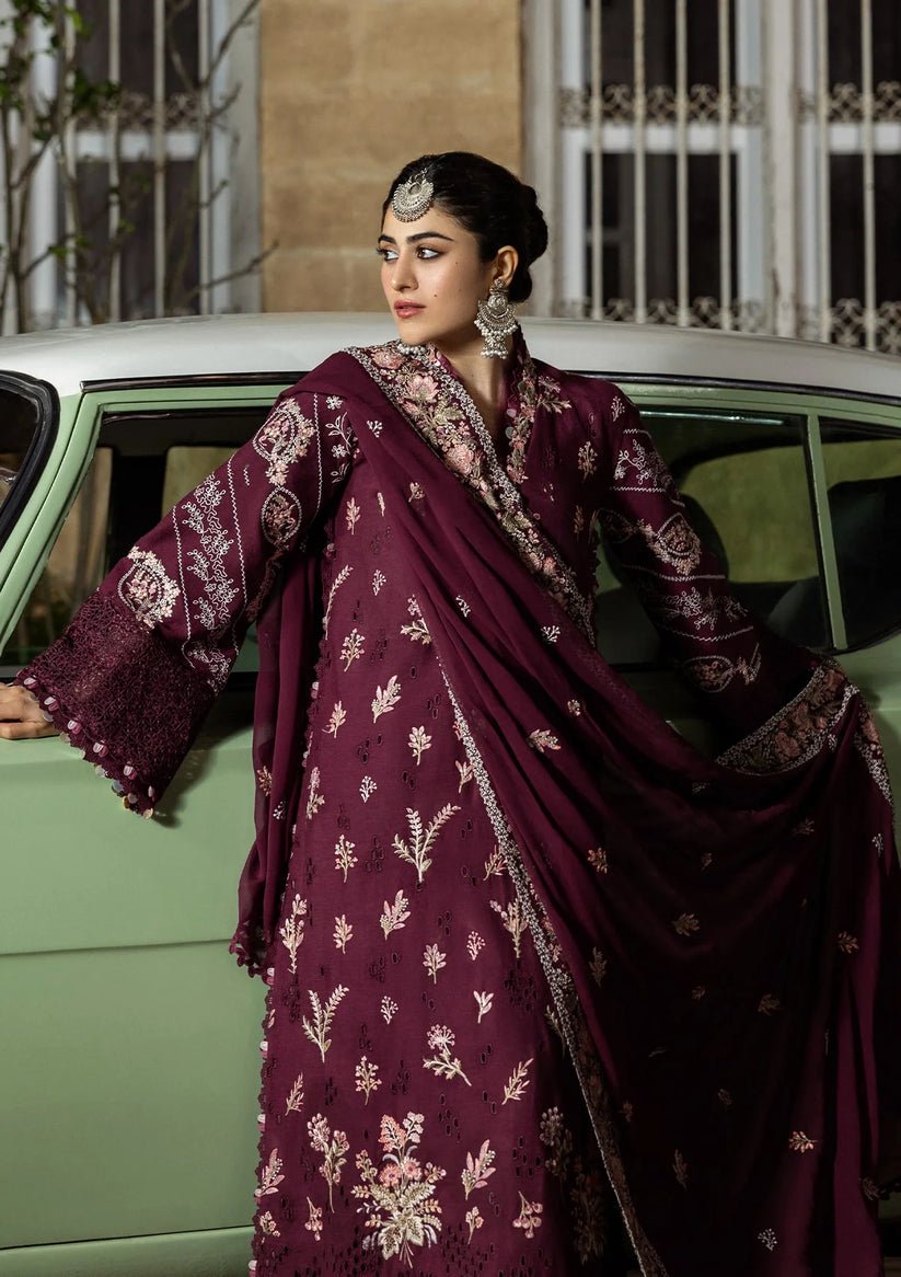 Kahf Premium | Kahf Karandi 25 |KKH - 6A UMBALITE - is Berry dress from Kahf Premium - Ladies Clothes - Maria Faisal
