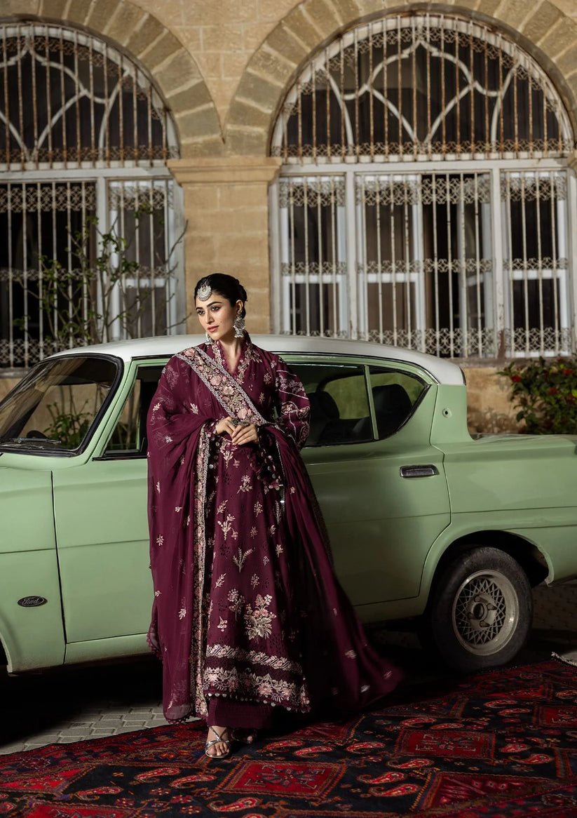 Kahf Premium | Kahf Karandi 25 |KKH - 6A UMBALITE - is Berry dress from Kahf Premium - Ladies Clothes - Maria Faisal