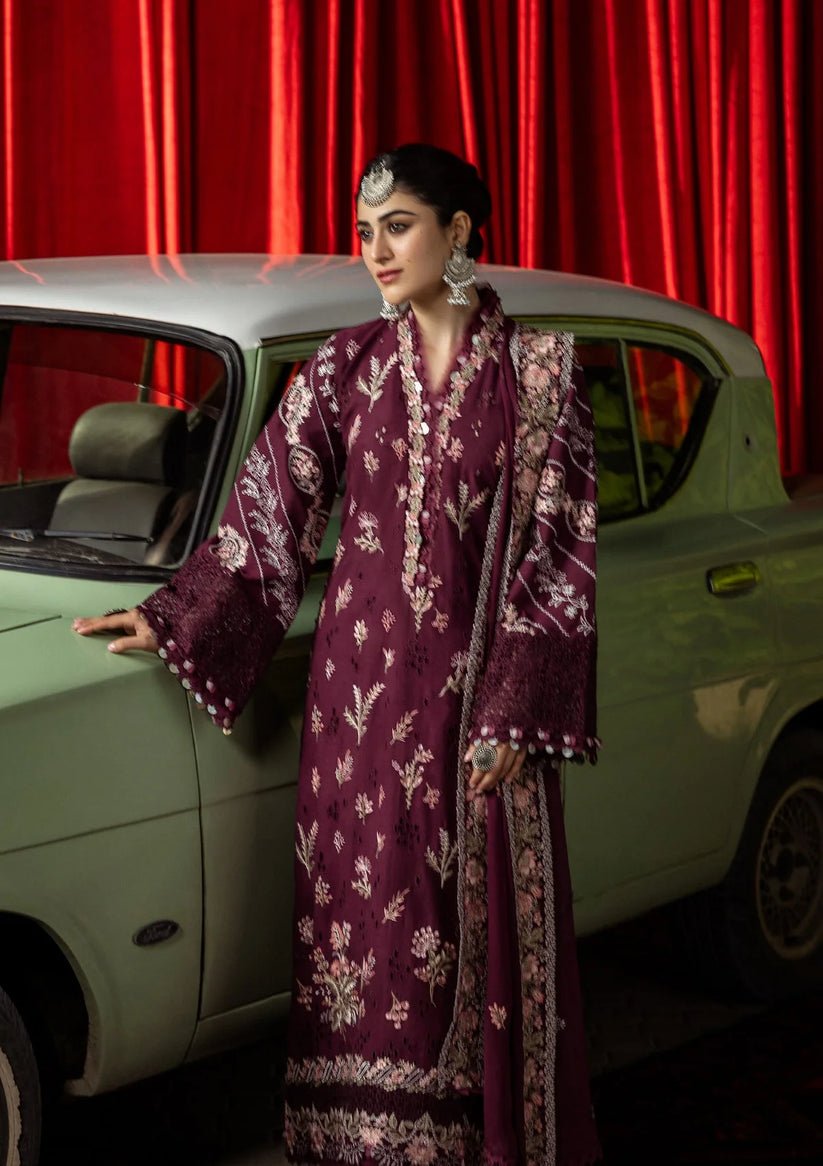 Kahf Premium | Kahf Karandi 25 |KKH - 6A UMBALITE - is Berry dress from Kahf Premium - Ladies Clothes - Maria Faisal