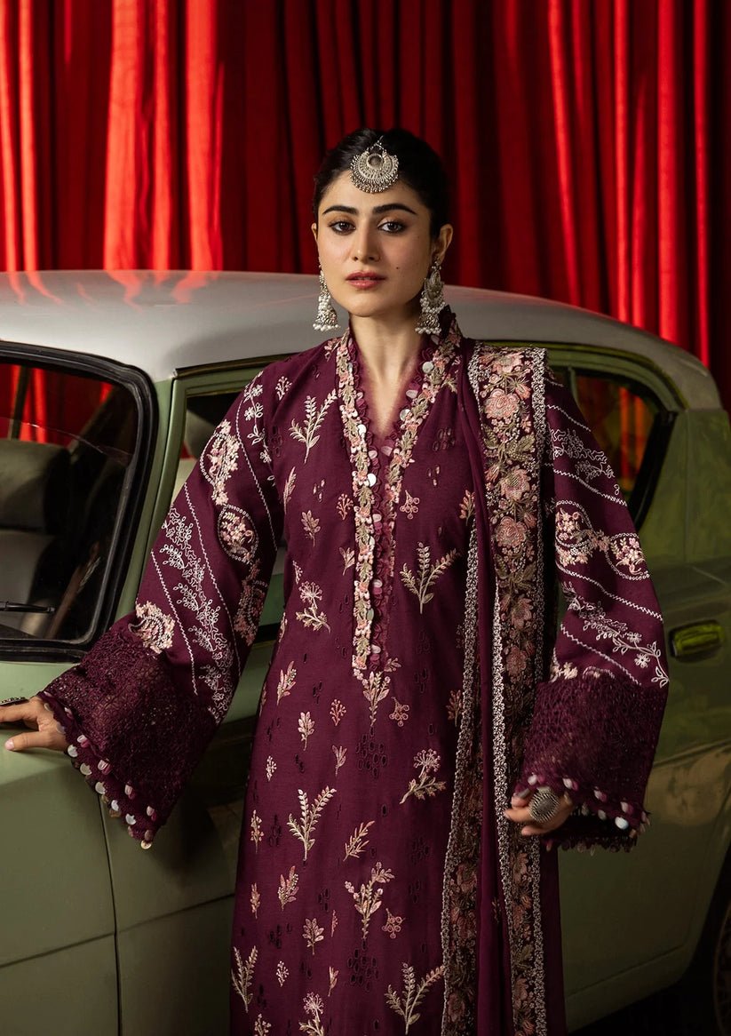 Kahf Premium | Kahf Karandi 25 |KKH - 6A UMBALITE - is Berry dress from Kahf Premium - Ladies Clothes - Maria Faisal