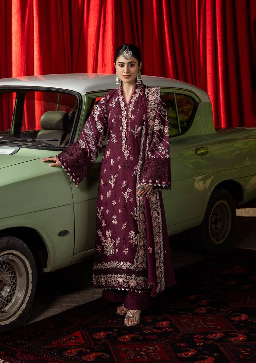 Kahf Premium | Kahf Karandi 25 |KKH - 6A UMBALITE - is Berry dress from Kahf Premium - Ladies Clothes - Maria Faisal