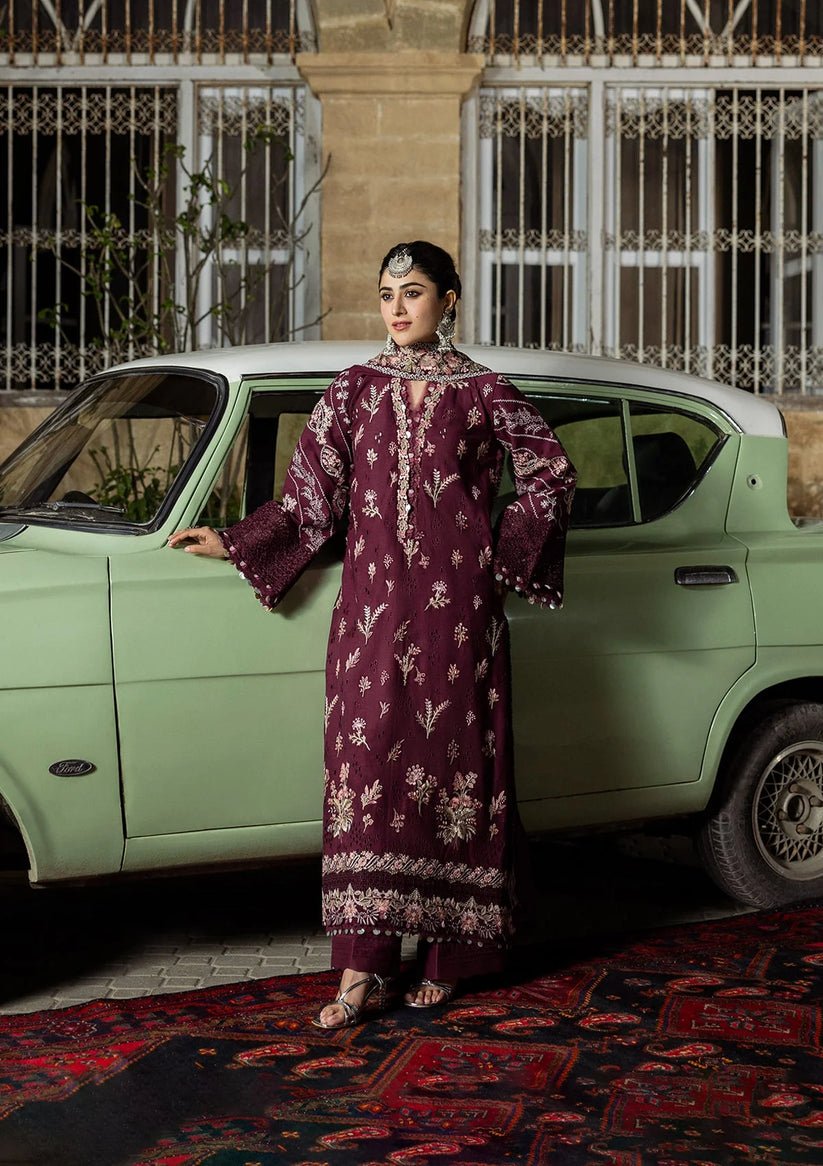 Kahf Premium | Kahf Karandi 25 |KKH - 6A UMBALITE - is Berry dress from Kahf Premium - Ladies Clothes - Maria Faisal