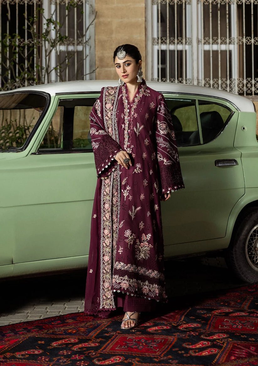 Kahf Premium | Kahf Karandi 25 |KKH - 6A UMBALITE - is Berry dress from Kahf Premium - Ladies Clothes - Maria Faisal