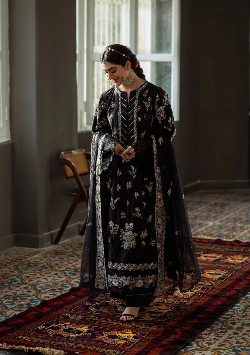 Kahf Premium | Kahf Karandi 25 | KKH - 6B LIARA - is Black dress from Kahf Premium - Ladies Clothes - Maria Faisal