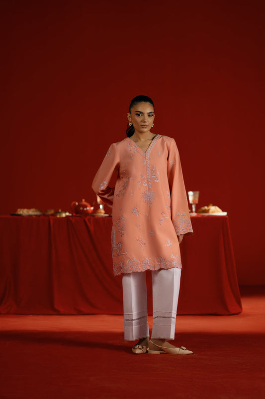 Saira Rizwan | Joolie Co ords | JOOLIE PEACH - JBP25-05 - - Maria Faisal