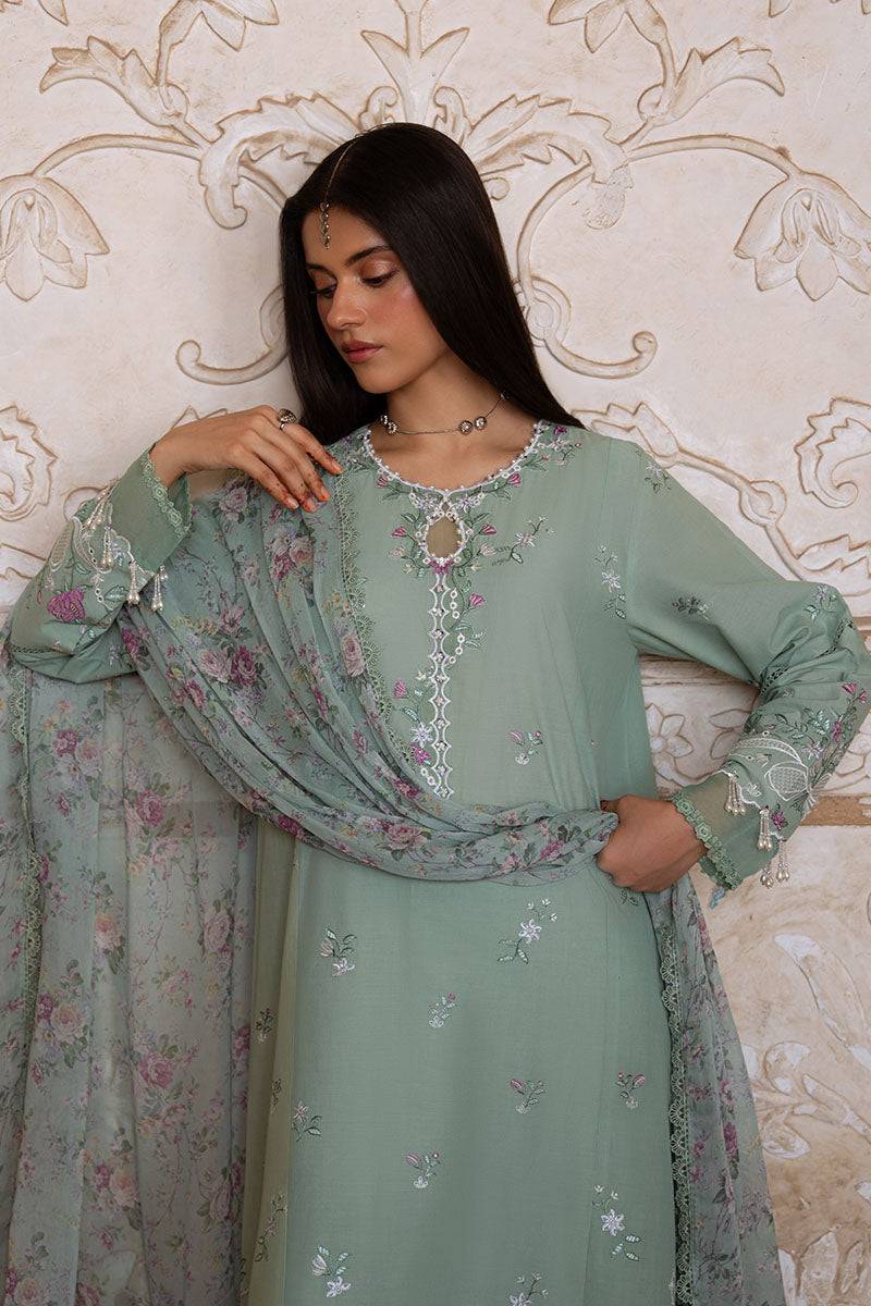 Cross Stitch | Eid Lawn Edit 25 | SAGE GRACE by Maria Faisal - Registered Vendor of : Cross Stitch - type : Ladies Clothes - 100% original wedding dresses