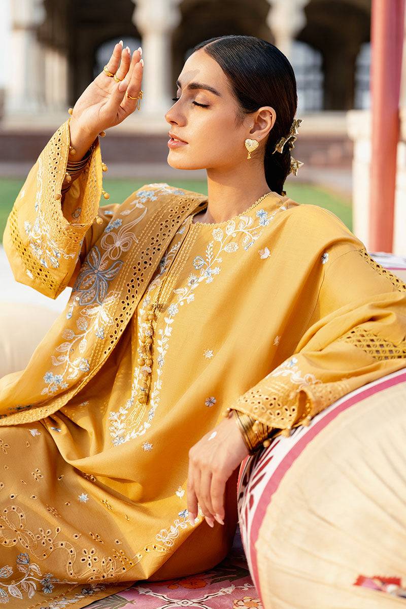 Cross Stitch | Eid Lawn Edit 25 | MUSTARD MIRAGE by Maria Faisal - Registered Vendor of : Cross Stitch - type : Ladies Clothes - 100% original wedding dresses