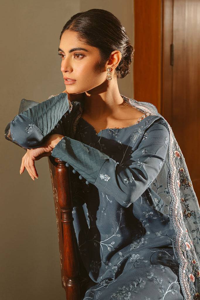 Cross Stitch | Luxe Atelier 25 | MAJESTIC TEAL by Maria Faisal - Registered Vendor of : Cross Stitch - type : Ladies Clothes - 100% original wedding dresses