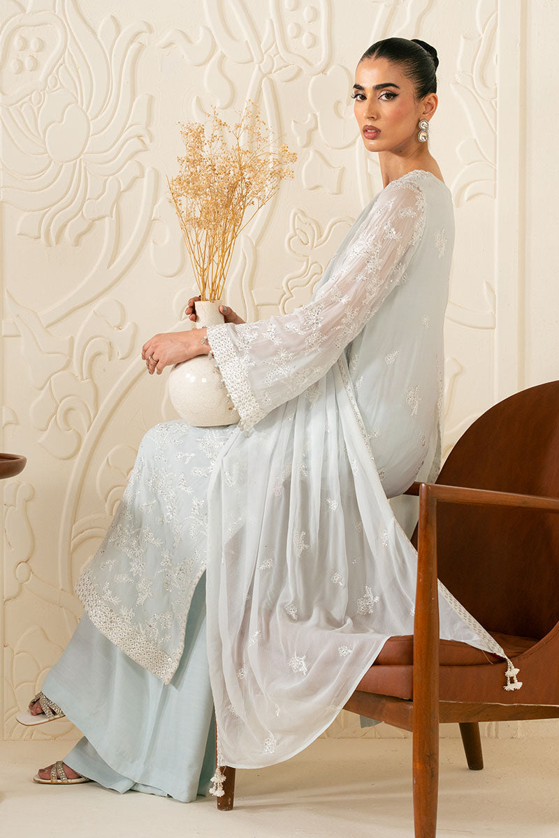 Cross Stitch | FW-25 RTW LUX PRET EDIT-1 | AQUA DREAM - Luxury Dress - available at Maria Faisal in UK and USA.