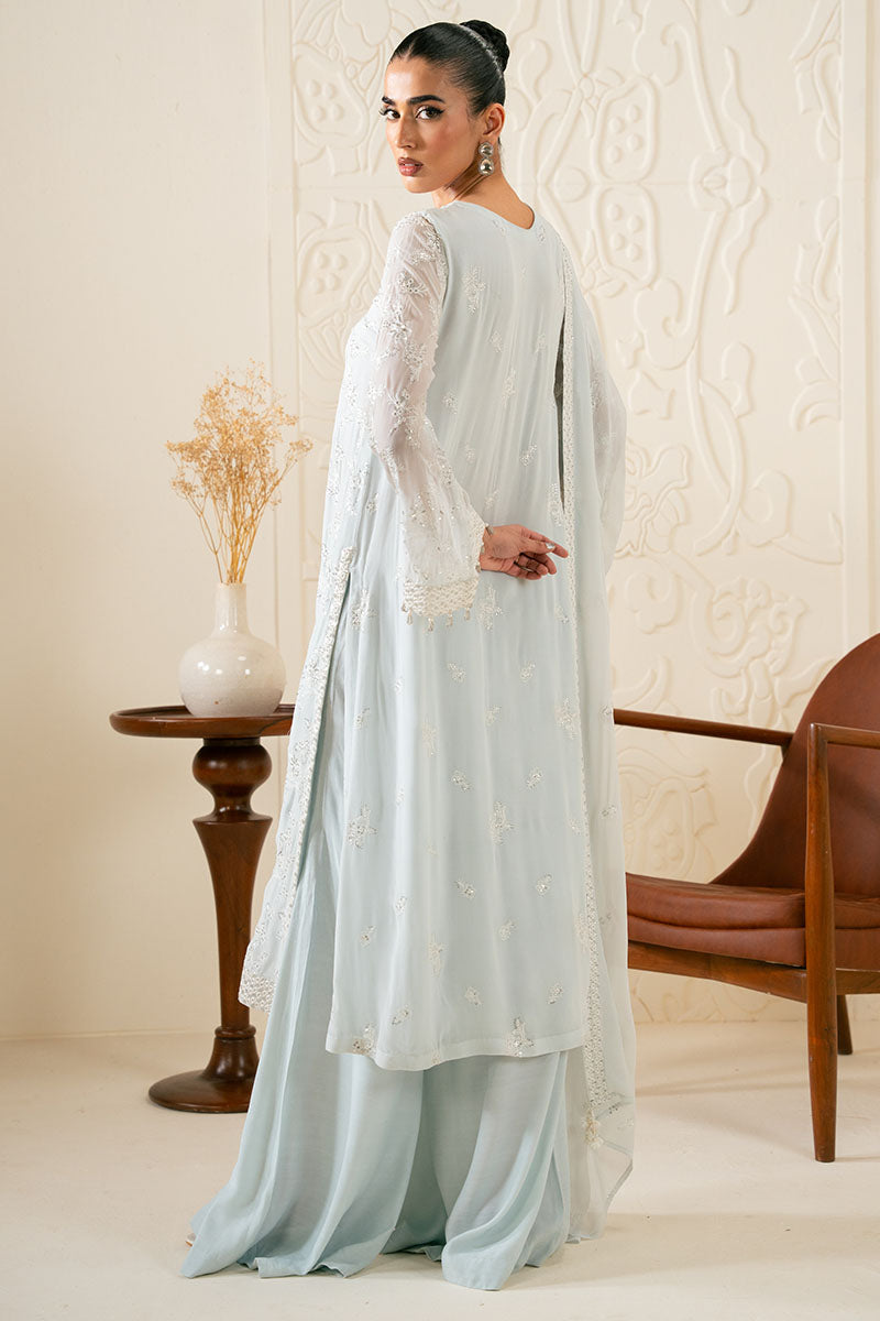 Cross Stitch | FW-25 RTW LUX PRET EDIT-1 | AQUA DREAM - Luxury Dress - available at Maria Faisal in UK and USA.