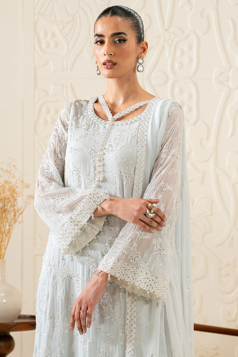 Cross Stitch | FW-25 RTW LUX PRET EDIT-1 | AQUA DREAM - Luxury Dress - available at Maria Faisal in UK and USA.