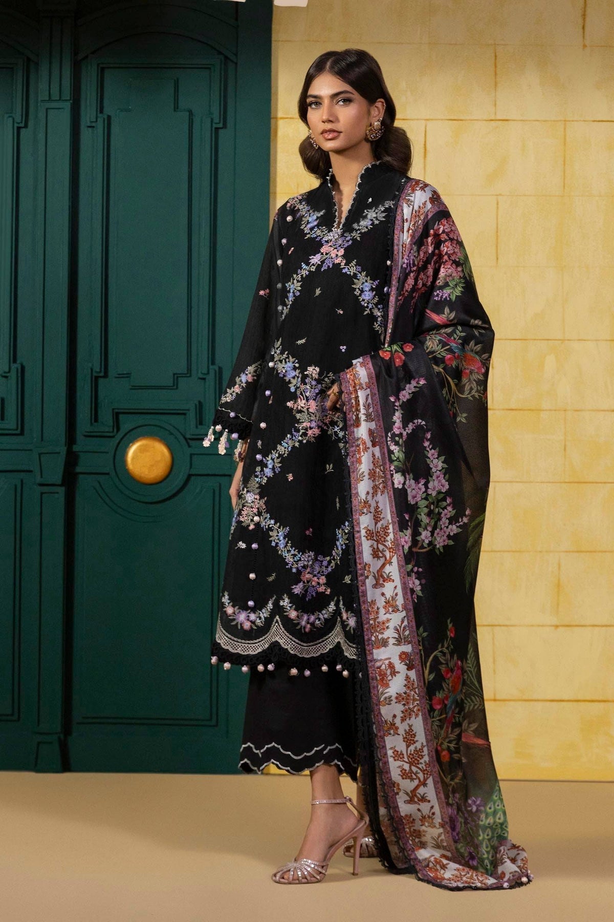 Sana Safinaz | Muzlin Spring 25 | M251-002B-3CV by Maria Faisal - Registered Vendor of : Sana Safinaz - type : Ladies Clothes - 100% original wedding dresses