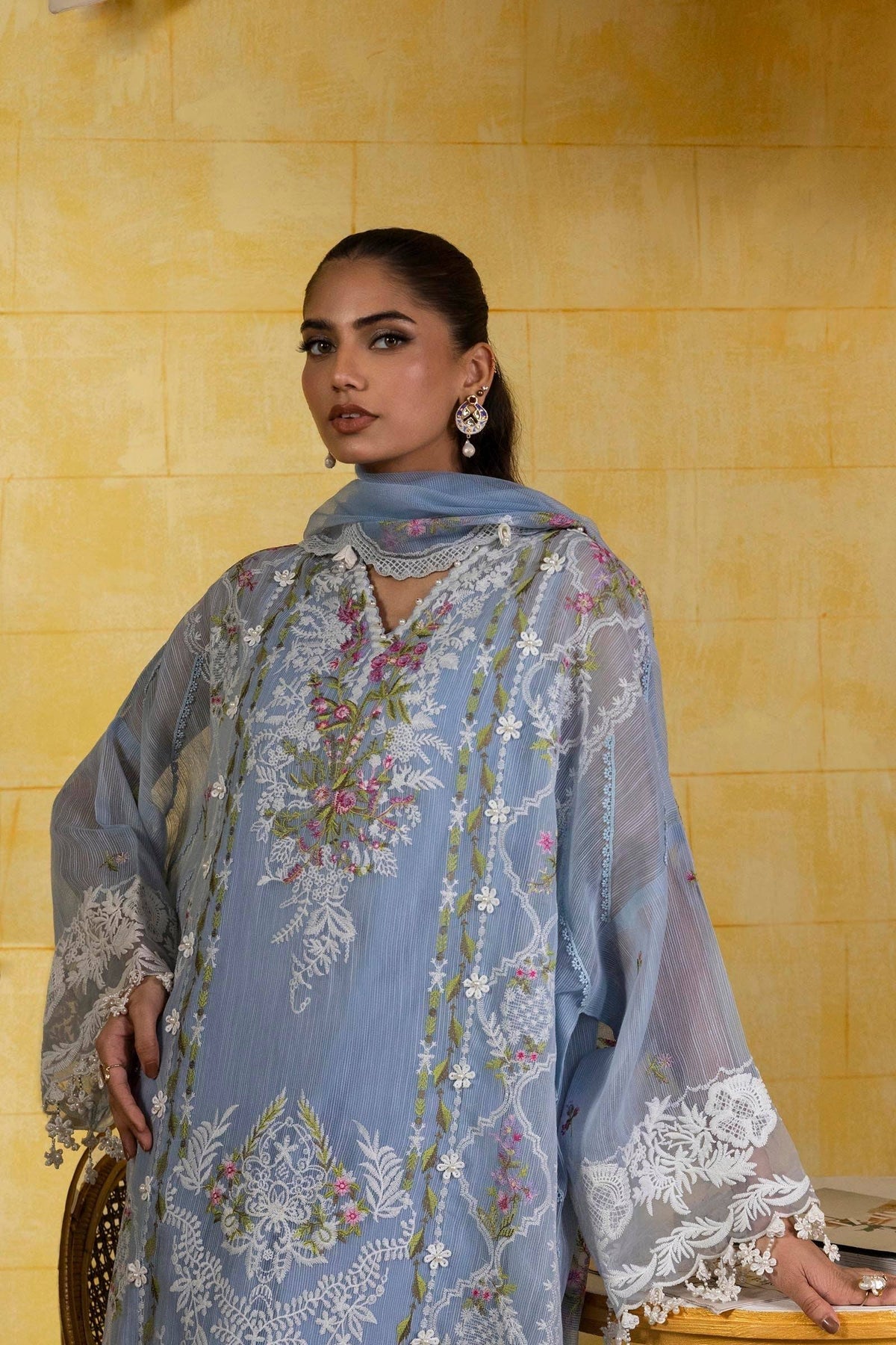 Sana Safinaz | Muzlin Spring 25 | M251-009B-3CT by Maria Faisal - Registered Vendor of : Sana Safinaz - type : Ladies Clothes - 100% original wedding dresses