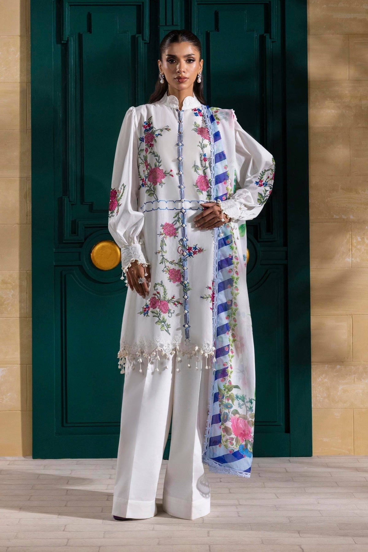 Sana Safinaz | Muzlin Spring 25 | M251-013A-3CL by Maria Faisal - Registered Vendor of : Sana Safinaz - type : Ladies Clothes - 100% original wedding dresses