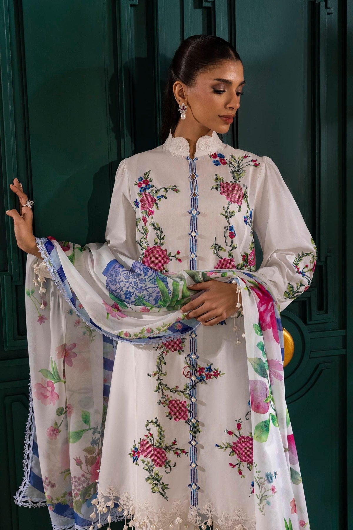 Sana Safinaz | Muzlin Spring 25 | M251-013A-3CL by Maria Faisal - Registered Vendor of : Sana Safinaz - type : Ladies Clothes - 100% original wedding dresses