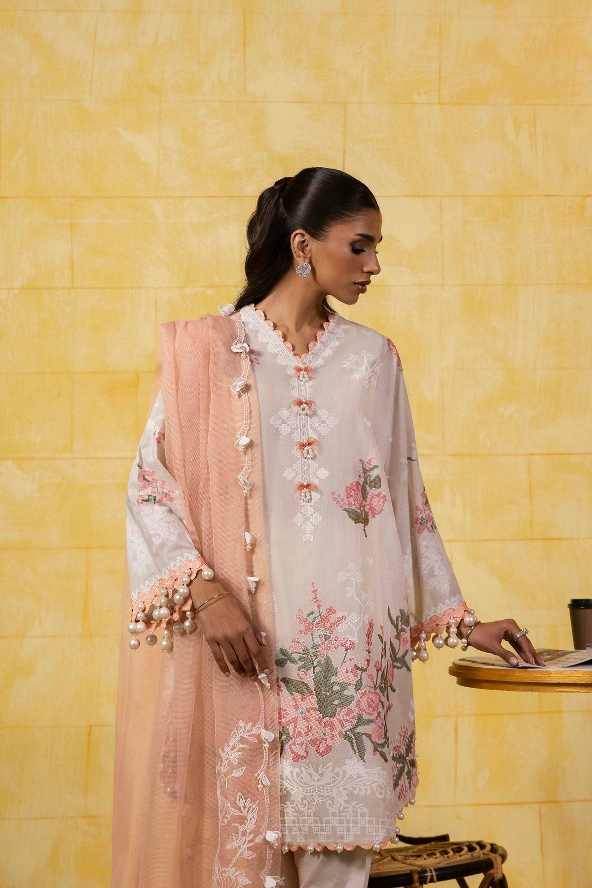 Sana Safinaz | Muzlin Spring 25 | M251-016A-3CT by Maria Faisal - Registered Vendor of : Sana Safinaz - type : Ladies Clothes - 100% original wedding dresses