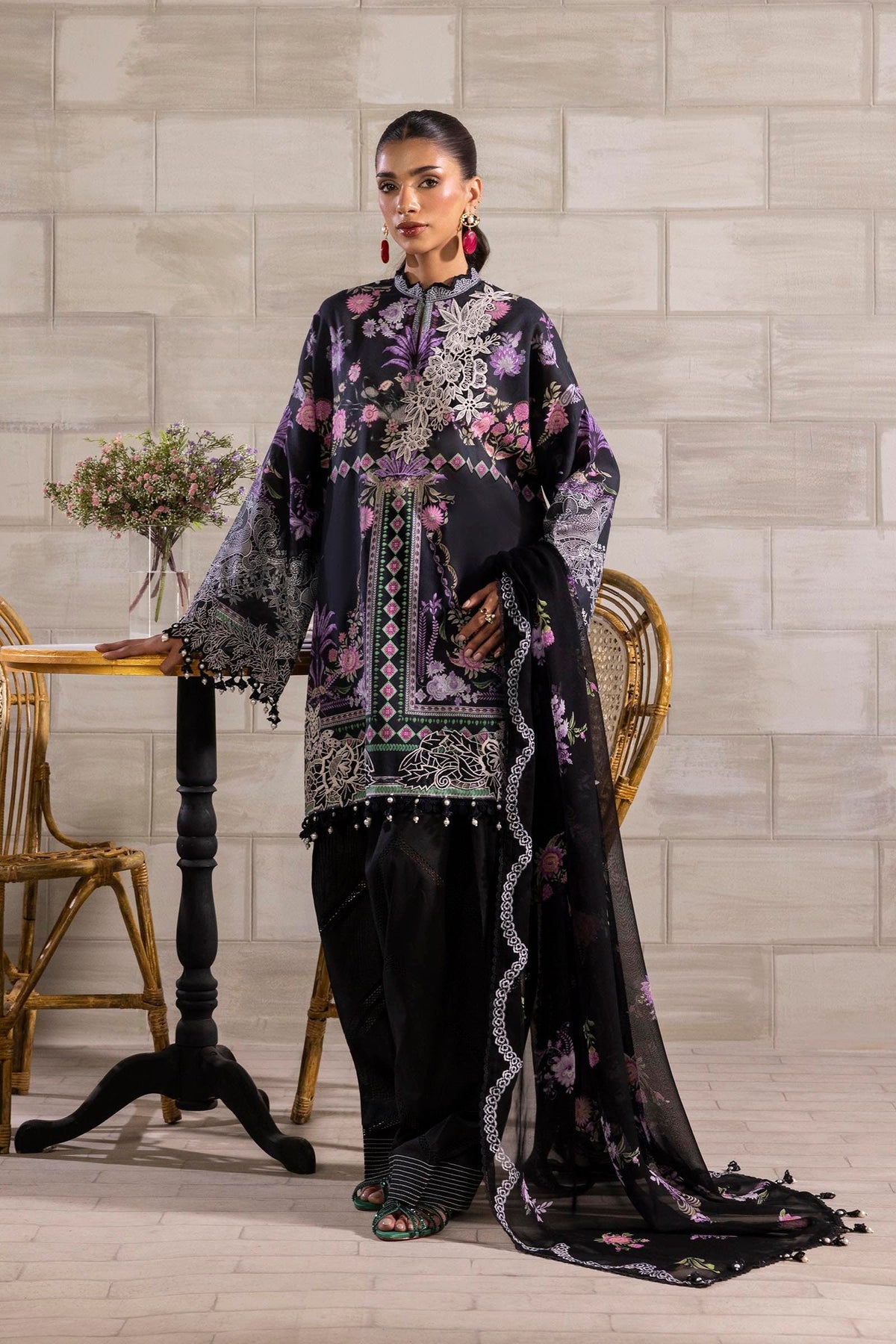 Sana Safinaz | Muzlin Spring 25 | M251-019B-3CS by Maria Faisal - Registered Vendor of : Sana Safinaz - type : Ladies Clothes - 100% original wedding dresses