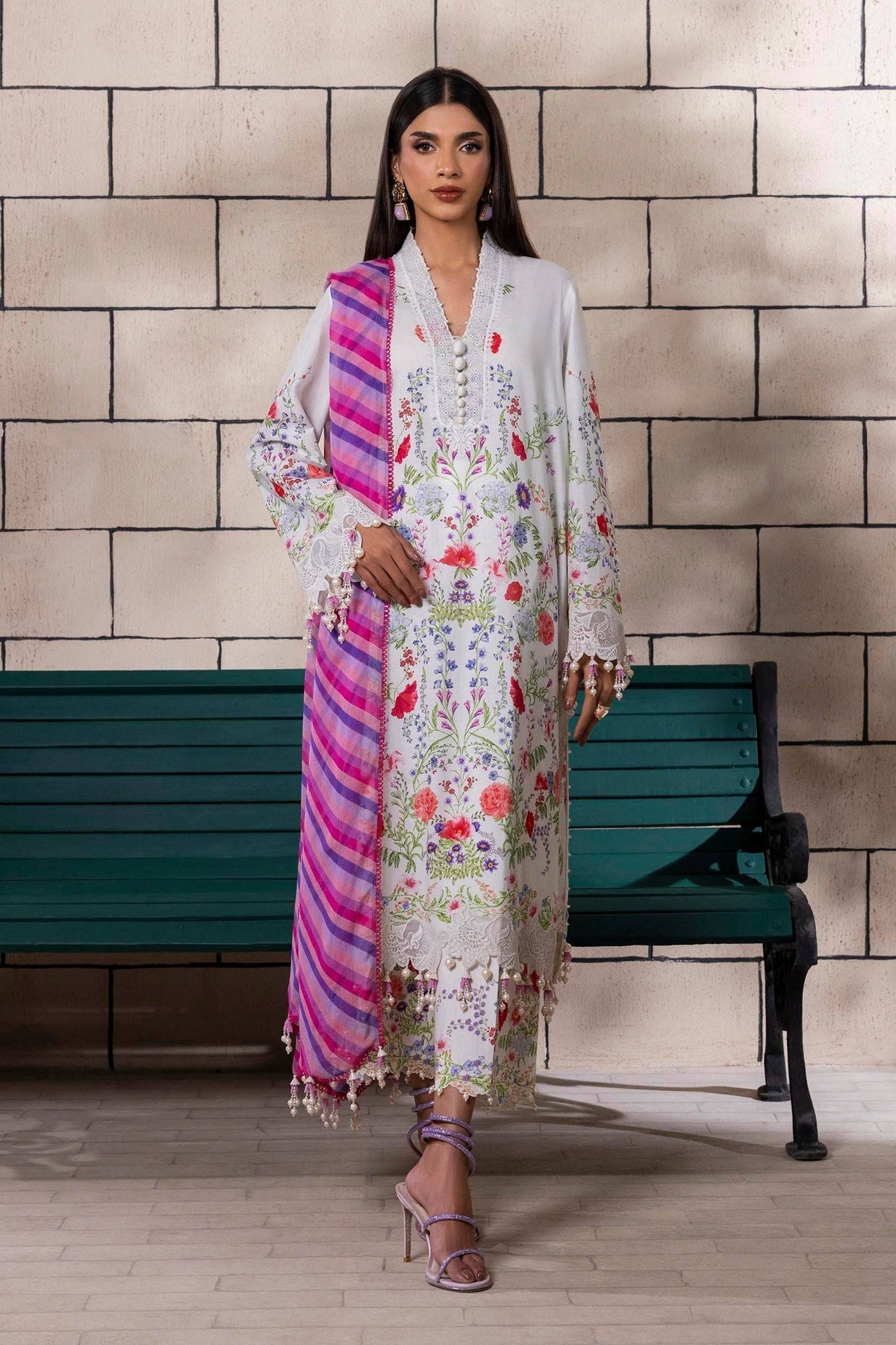 Sana Safinaz | Muzlin Spring 25 | M251-024A-3CI by Maria Faisal - Registered Vendor of : Sana Safinaz - type : Ladies Clothes - 100% original wedding dresses