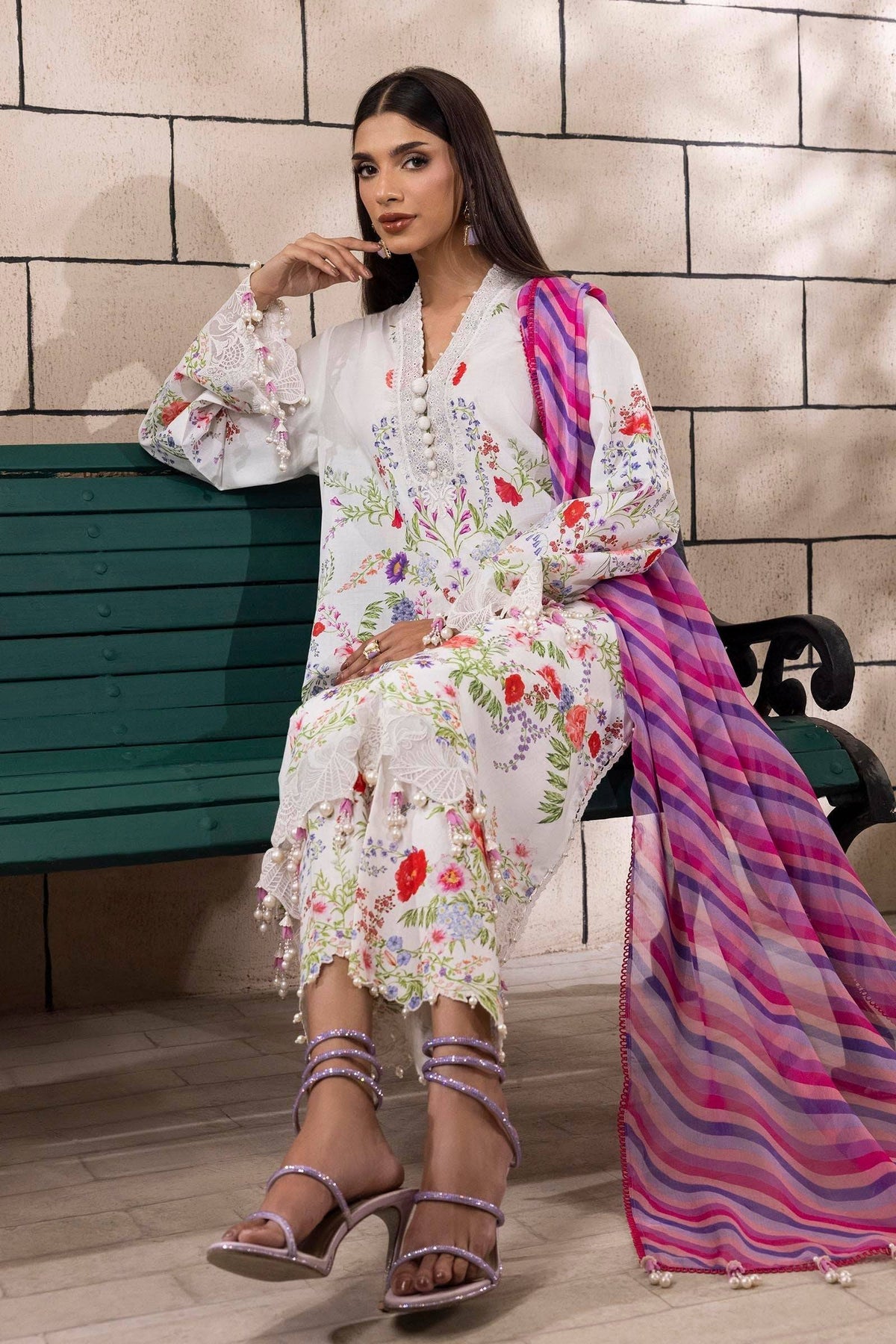 Sana Safinaz | Muzlin Spring 25 | M251-024A-3CI by Maria Faisal - Registered Vendor of : Sana Safinaz - type : Ladies Clothes - 100% original wedding dresses