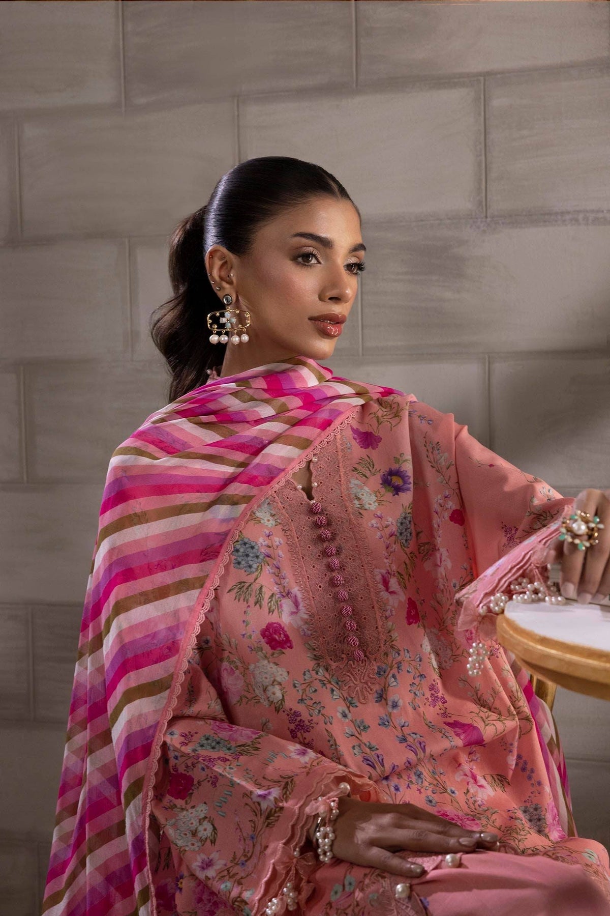 Sana Safinaz | Muzlin Spring 25 | M251-024B-3CI by Maria Faisal - Registered Vendor of : Sana Safinaz - type : Ladies Clothes - 100% original wedding dresses