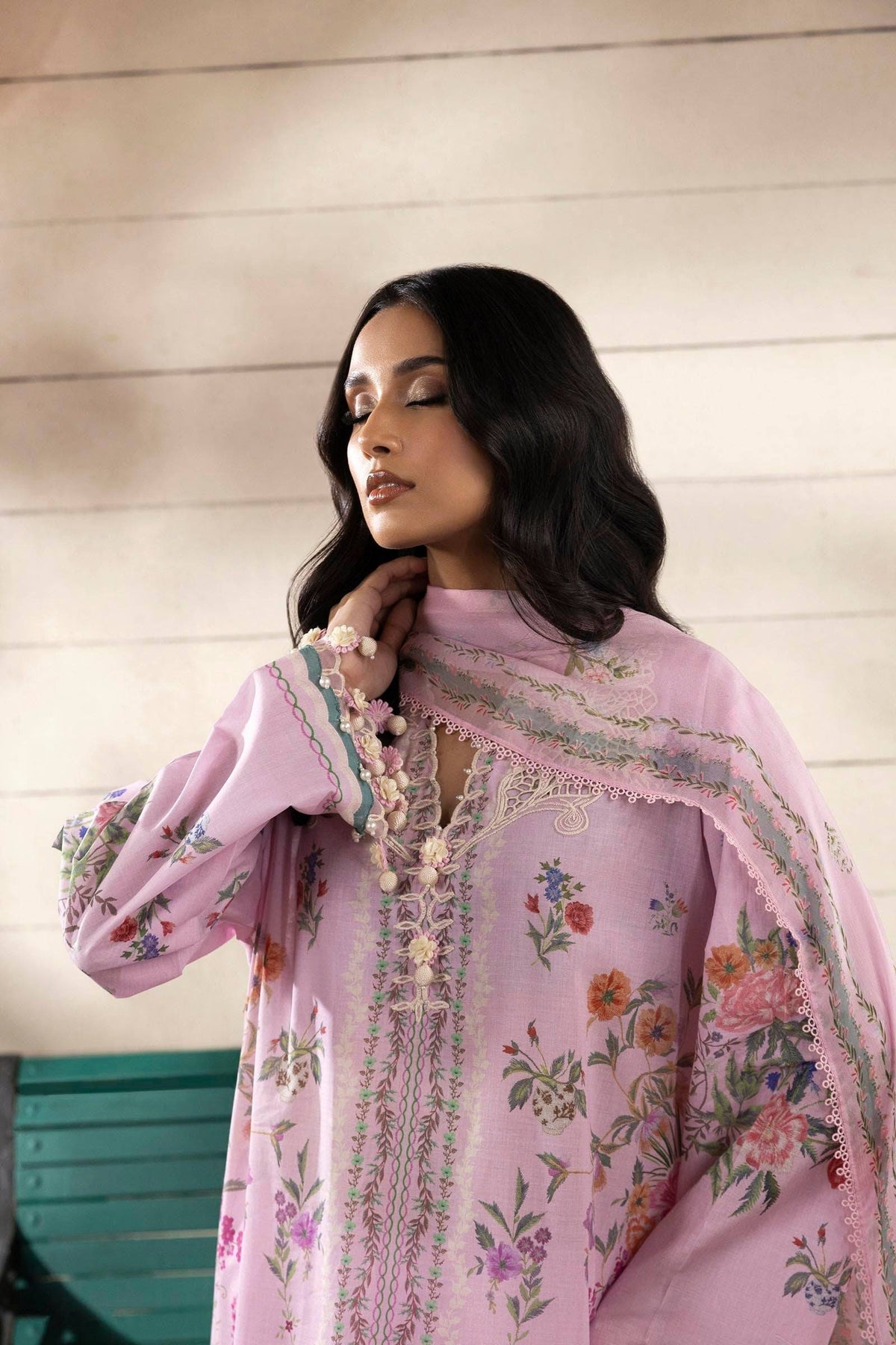 Sana Safinaz | Muzlin Spring 25 | M251-028B-3CI by Maria Faisal - Registered Vendor of : Sana Safinaz - type : Ladies Clothes - 100% original wedding dresses