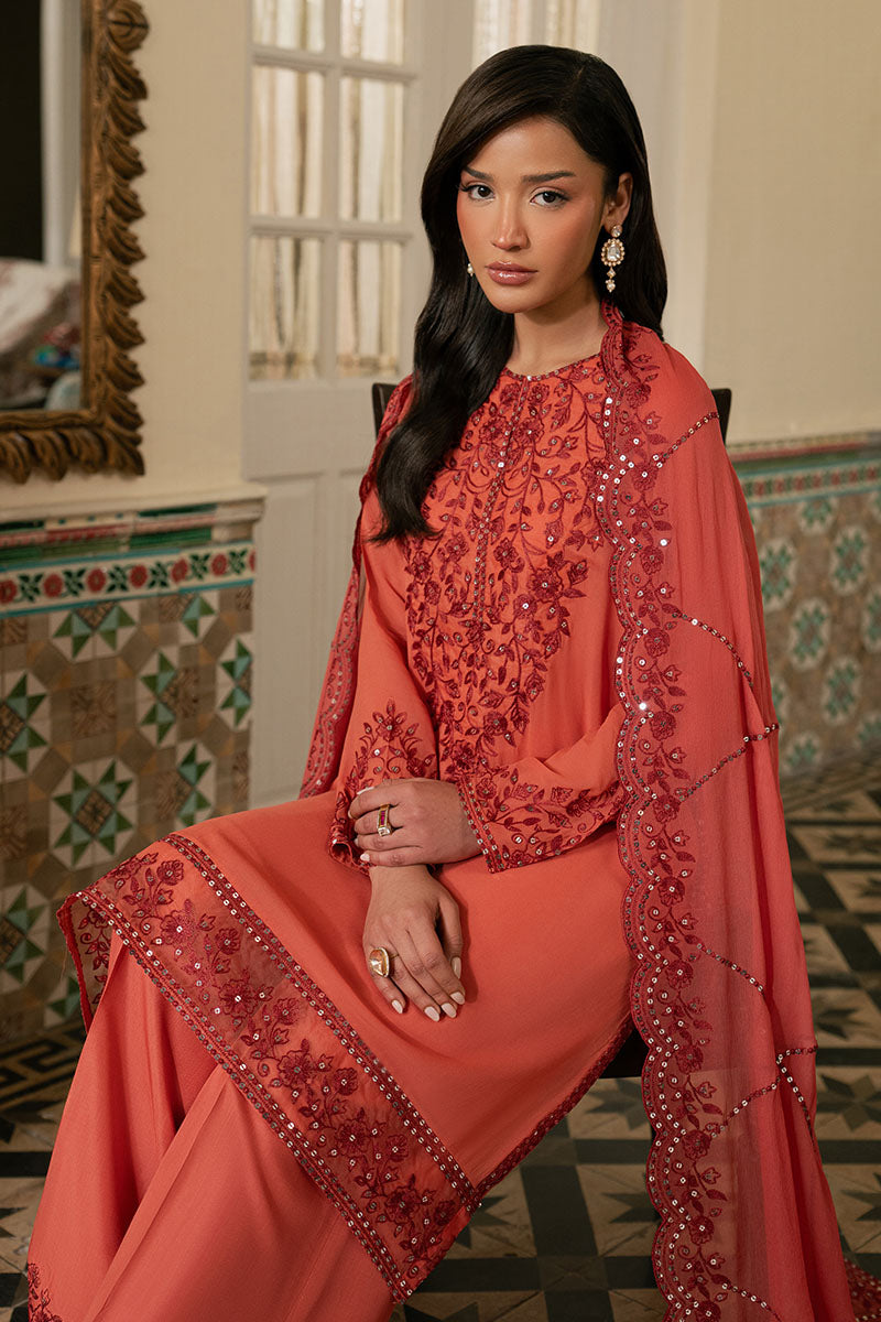 Cross Stitch | SS-26 RTW LUX PRET EDIT-1 | FADED ROSE - Luxury Dress - available at Maria Faisal in UK and USA.
