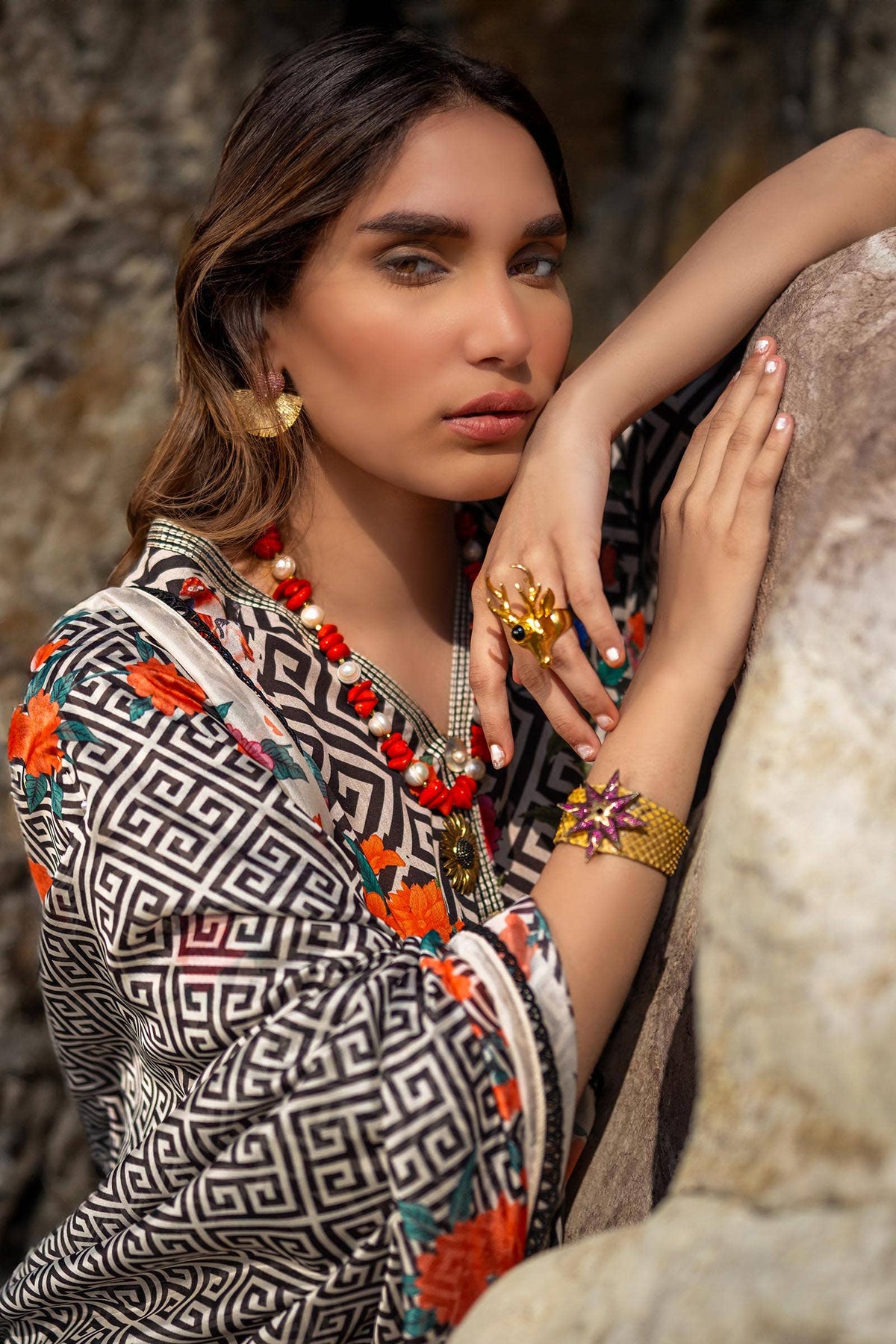 Sana Safinaz | Mahay Spring 24 | H241-013A-2BK - Ladies Clothes - Maria Faisal