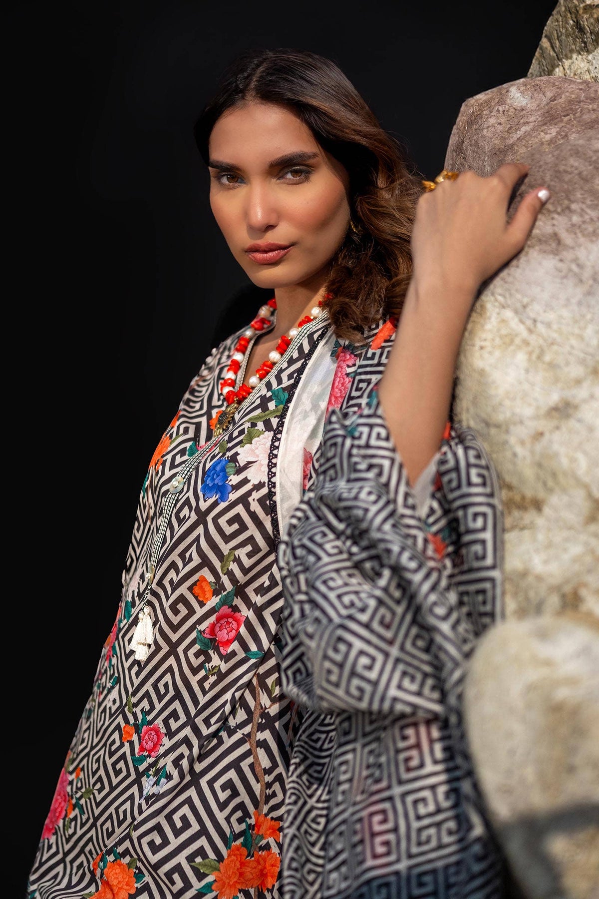 Sana Safinaz | Mahay Spring 24 | H241-013A-2BK - Ladies Clothes - Maria Faisal